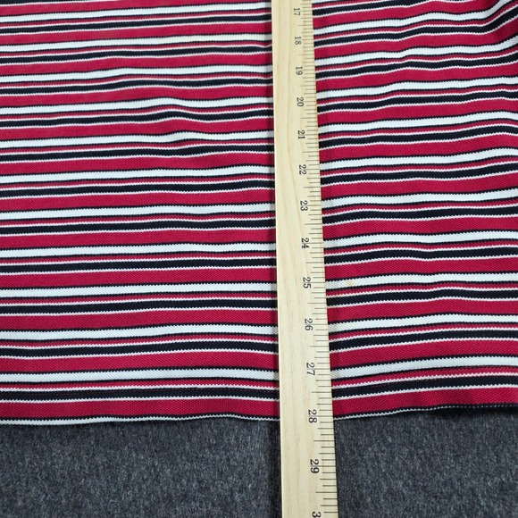 AVIREX Men's 3XL Red White Black Stripe Short Sleeve Polo Shirt Authentic - Picture 7 of 9